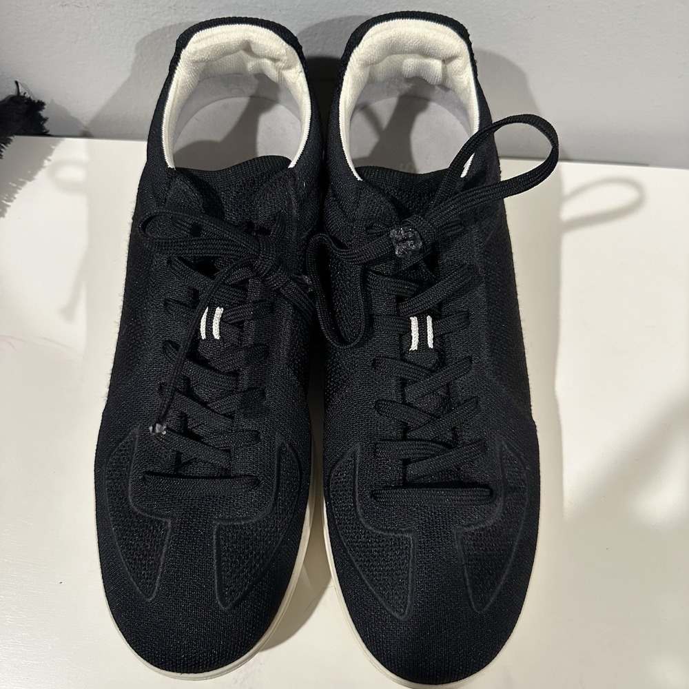 Rothys Shoes Black Knit Lace Up Sneaker Shoes Casual Lightweight Men 11 - Picture 3 of 7